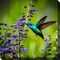 Outdoor Living and Style Purple and Green Hummingbird Outdoor Canvas Square Wall Art Decor 24" x 24"